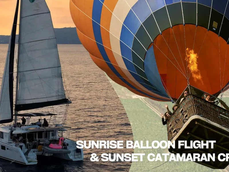 Sunrise Balloon Flight & Sunset Catamaran Cruise — hot air balloon ride in Crete