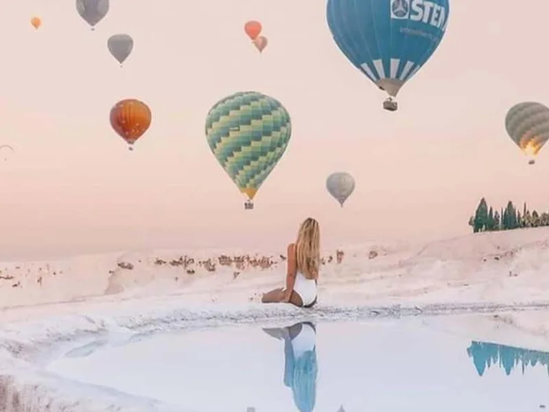 From Side & Alanya: Pamukkale Tour with Hot Air Balloon & Lunch — hot air balloon ride in Pamukkale