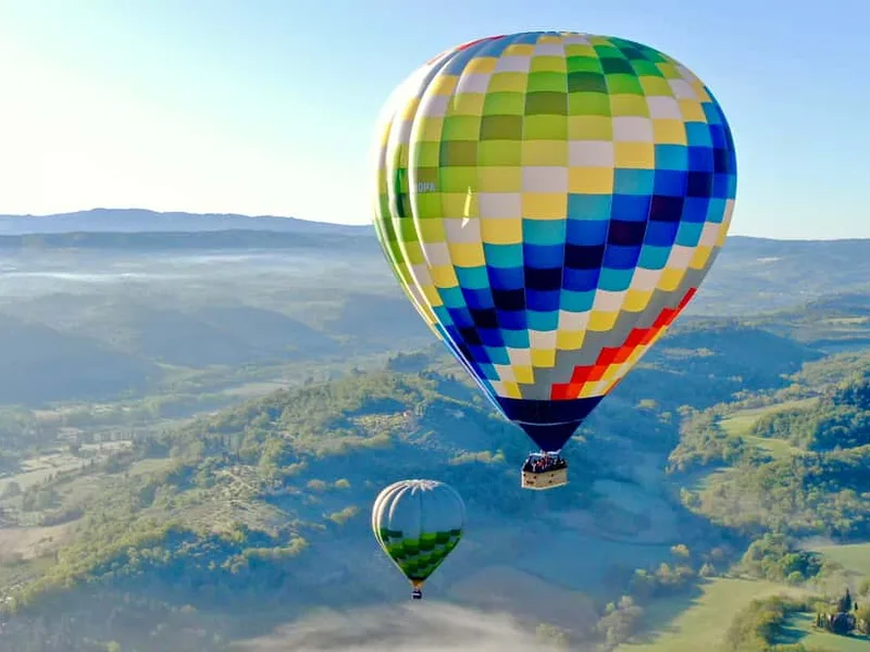 Siena: Balloon Flight Over Tuscany with a Glass of Wine — hot air balloon ride in Tuscany